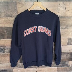 Vintage Coast Guard Military Issued Navy Blue Crew Neck Sweater Sz Small Men